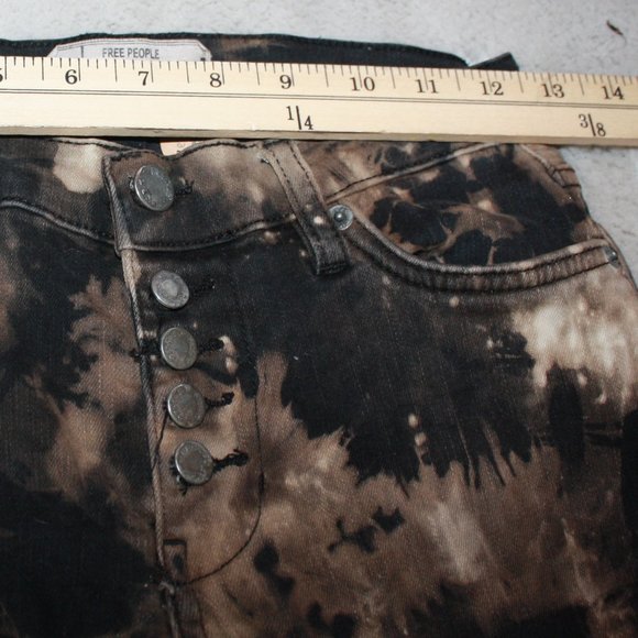 Custom Free People Reverse Tie Dye Button Fly Skinny Jeans 🌵 25 - Picture 9 of 15